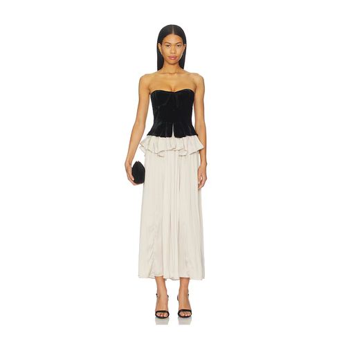 stacci midi dress in beige & cream lpa Structured Cream Midi Dress | Trendy Women's Clothing