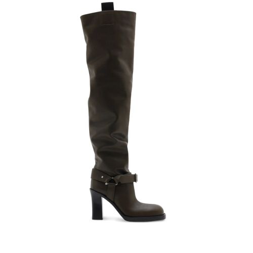 Burberry 85mm Over-The-Knee Leather Boots Brown for Women
