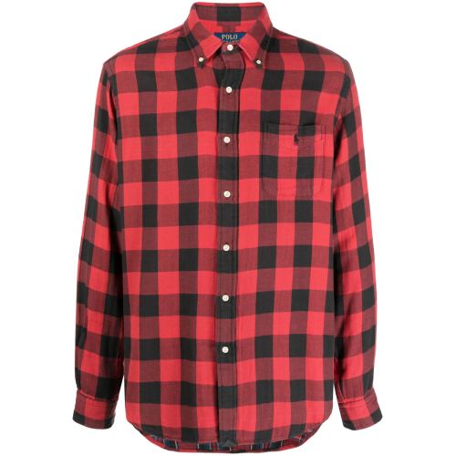 Polo Ralph Lauren Buffalo-Check-Pattern Button-Down Shirt Red