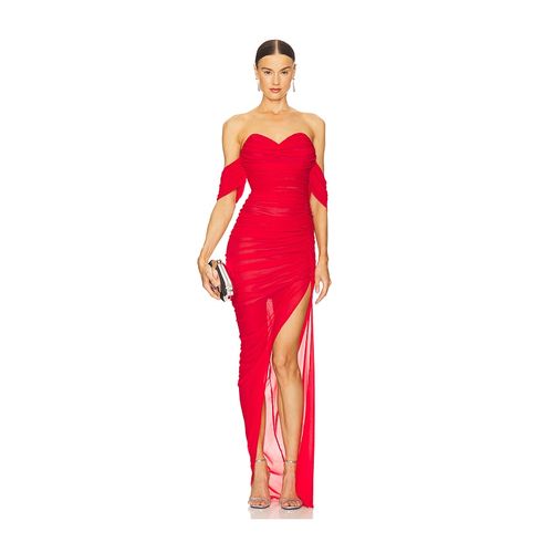 open lace back dress Lexi Chain Gown | Fire Red | Dress main image 0