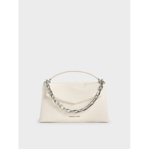 Charles Keith Andromeda Chunky-Chain Trapeze Tote Bag for Women