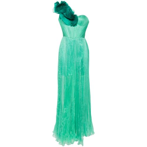 Iris Serban Angelina One-Shoulder Gown - Green for Women