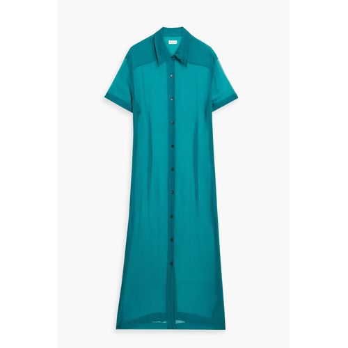 Dries Van Noten Silk-Crepon Midi Shirt Dress Orange FR 36