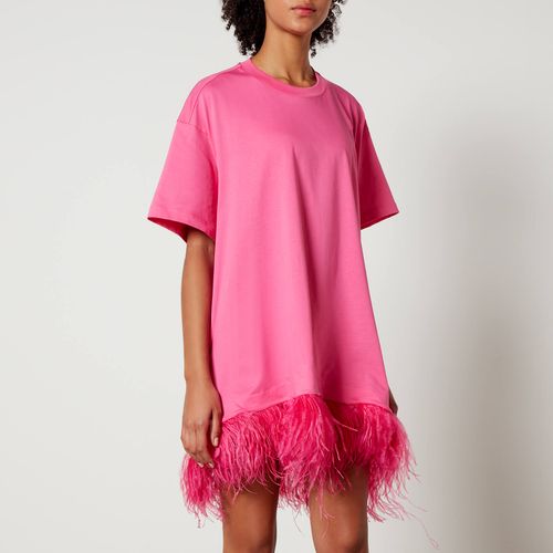 Marques Almeida Feather-Trimmed Cotton-Jersey T-Shirt Dress XS