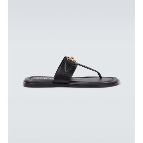Versace Black 'La Medusa' Pool Slides for Men