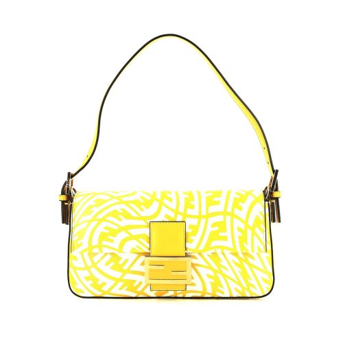 Fendi Pre-Owned 2020 Vertigo Baguette Shoulder Bag Yellow for Women