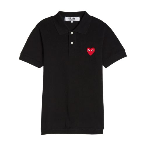 Comme Des Garçons Play Logo-Appliqué Piqué Cotton Polo Shirt