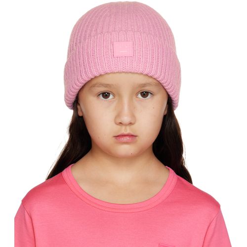 Acne Studios Kids Pink Patch Beanie for Kids