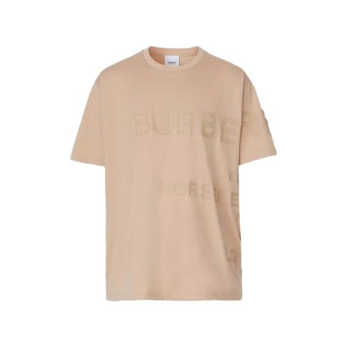 Burberry Check EKD Cotton T-Shirt Soft Fawn for Men