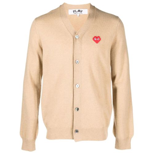 Comme Des Garçons Play Logo-Embroidered Cardigan Neutrals for ผู้ชาย