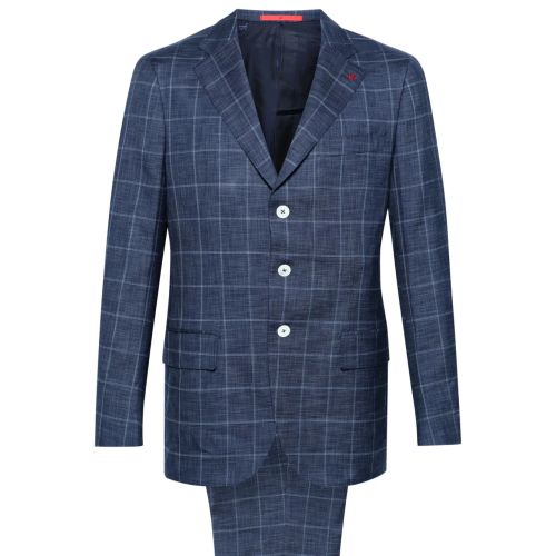 Isaia Single-Breasted Blazer Blue for Men